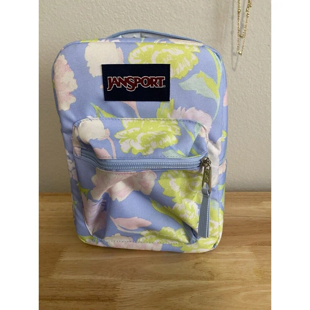 JanSport Big Break Insulated Lunch Bag Tote 10”H X 7.5” W X 5” D Floral Design